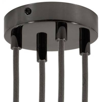 Cylindrical metal 4-hole ceiling rose kit - Black pearl