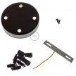 Cylindrical metal 4-hole ceiling rose kit