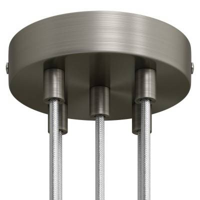 Cylindrical metal 5-hole ceiling rose kit - Brushed titanium