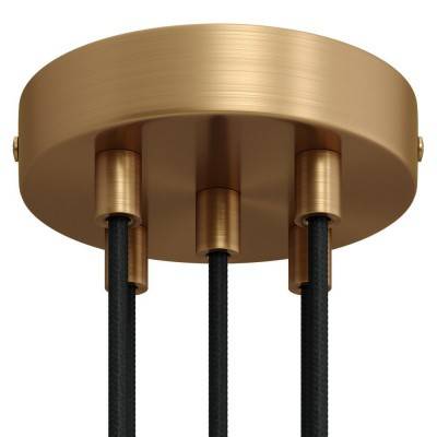 Cylindrical metal 5-hole ceiling rose kit - Brushed bronze