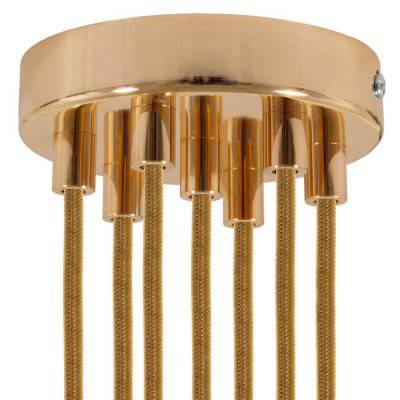 Cylindrical metal 7-hole ceiling rose kit - Copper