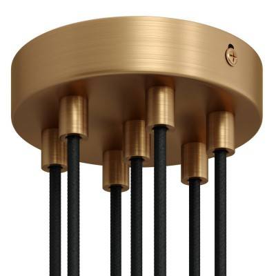 Cylindrical metal 7-hole ceiling rose kit - Brushed bronze