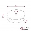 Cylindrical metal 1 central hole + 2 side holes ceiling rose kit