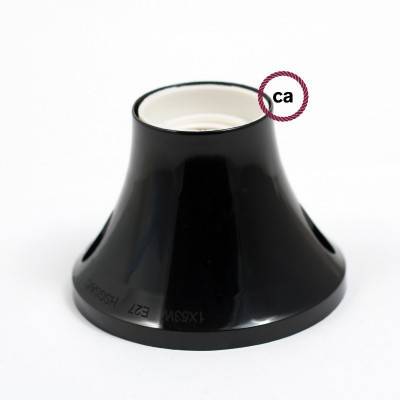 90° thermoplastic wall or ceiling lamp holder - Black