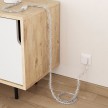 Marlene twisted lighting cable covered in hairy-effect fabric Plain White TP01