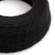 Marlene twisted lighting cable covered in  hairy-effect  fabric Plain Black TP04