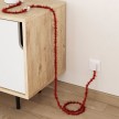 Marlene twisted lighting cable covered in hairy-effect  fabric Plain Red TP09