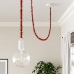 Marlene twisted lighting cable covered in hairy-effect  fabric Plain Red TP09