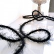 Marlene twisted lighting cable covered in  hairy-effect  fabric Plain Black TP04