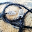 Marlene twisted lighting cable covered in  hairy-effect  fabric Plain Black TP04