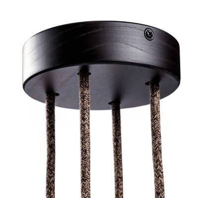 Cylindrical wooden 4-hole ceiling rose Kit - Wenge effect