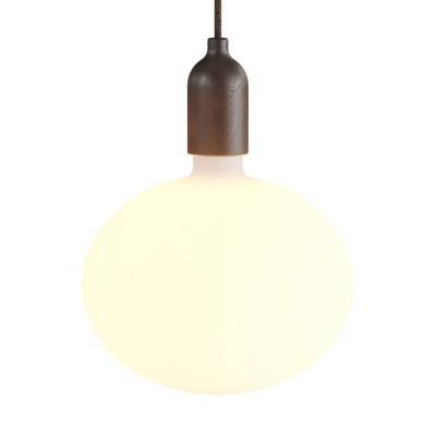 Pendant light Made in Italy complete with fabric cable and wood finishing - Wenge effect