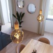 Pendant light Made in Italy complete with fabric cable and wood finishing