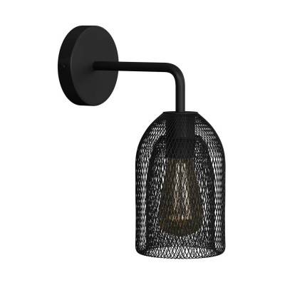 Fermaluce Metal wall light with Ghostbell lampshade and bent extension - Black