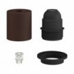 E27 semi-flush metal lamp holder kit with concealed cable clamp