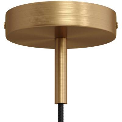 Cylindrical metal ceiling rose kit with 7 cm cable clamp - Brushed bronze