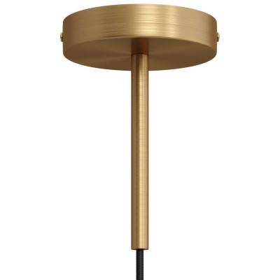 Cylindrical metal ceiling rose kit with 15 cm cable clamp - Brushed bronze