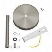 Cylindrical metal ceiling rose kit with 15 cm cable clamp