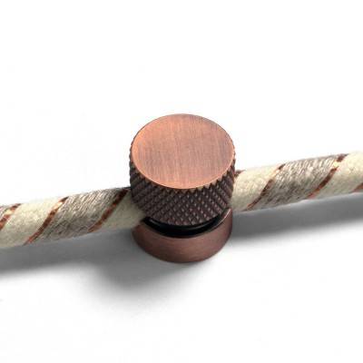 Sarè - Wall mounting, metal cable clip for fabric cables - Brushed copper