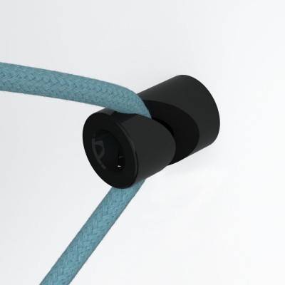 Decentraliser, ceiling or wall mount 'V' hook for fabric electrical cables - Black