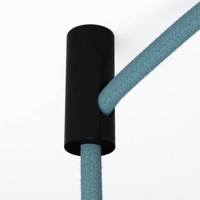 Decentraliser, ceiling hook for fabric electrical cables with stop - Black