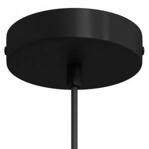 Cylindrical metal ceiling rose kit - Black