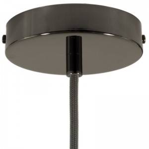 Cylindrical metal ceiling rose kit - Black pearl