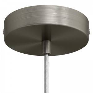 Cylindrical metal ceiling rose kit - Brushed titanium