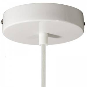 Cylindrical metal ceiling rose kit - Glossy white