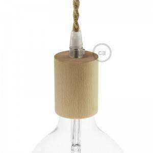 Wooden E27 lamp holder kit - Neutral