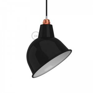 Broadway lampshade in polished metal for E27 fitting - Black