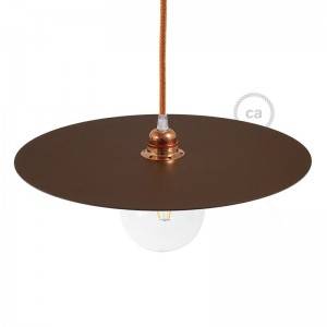 Ellepì dish oversize painted iron plate for suspension, 40cm diameter - Made in Italy - Corten effect