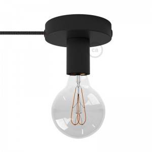 Spostaluce, the metal light source with fabric cable and side holes - Black