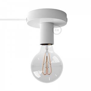 Spostaluce, the metal light source with fabric cable and side holes - White