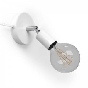 Spostaluce Metal 90°, the adjustable light source with fabric cable and side holes - White