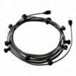 Ready-to-use 12,5m Lumet String Light with Kit with 10 black Lamp Holders, Hook and Plug