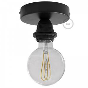 Fermaluce Metal with E27 threaded lamp holder, the metal wall or ceiling light source - Black