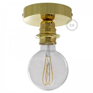 Fermaluce Metal with E27 threaded lamp holder, the metal wall or ceiling light source - Brass