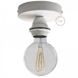 Fermaluce Metal with E27 threaded lamp holder, the metal wall or ceiling light source - White