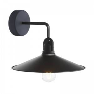 Fermaluce EIVA with L-shaped extension, Swing lampshade and lamp holder IP65 waterproof - Black