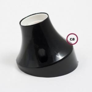 45° thermoplastic wall or ceiling lamp holder - Black