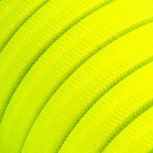 Electric cable for String Lights, covered by Rayon fabric Yellow Fluo CF10