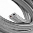 Electric cable for String Lights, covered by Rayon fabric Silver CM02