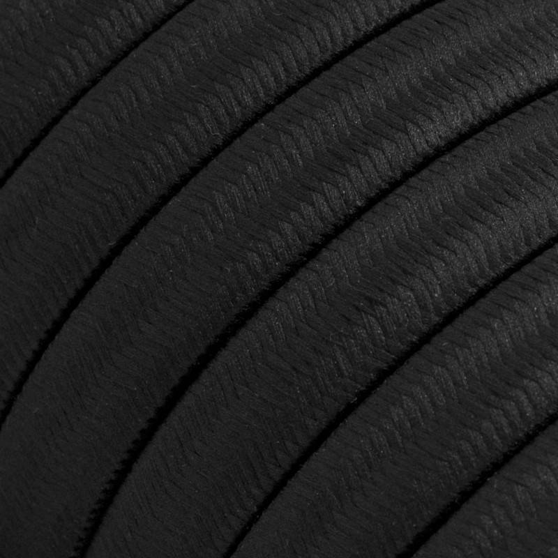 Electric cable for String Lights, covered by Rayon fabric Black CM04 - UV resistant