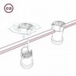 Electric cable for String Lights, covered by Rayon fabric Baby Pink CM16