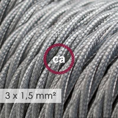 Large section electric cable 3x1,50 twisted - covered by rayon Silver TM02