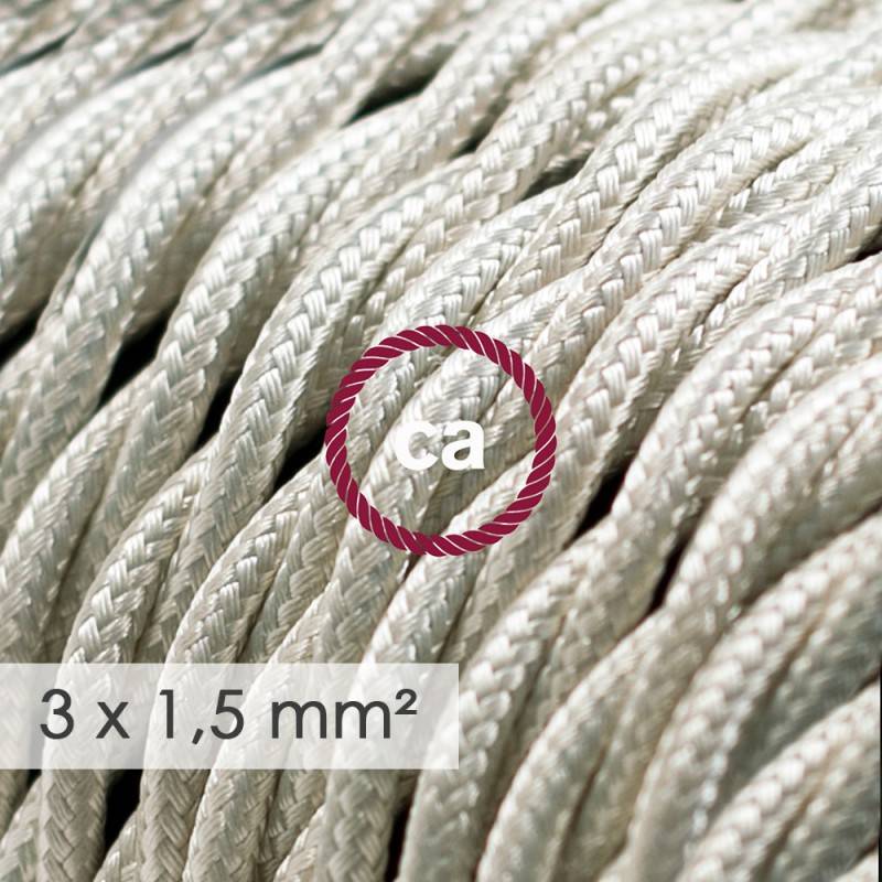 Large section electric cable 3x1,50 twisted - covered by rayon Ivory TM00