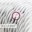 Large section electric cable 3x1,50 twisted - covered by rayon White TM01