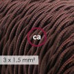 Large section electric cable 3x1,50 twisted - covered by rayon Brown TM13