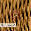 Large section electric cable 3x1,50 twisted - covered by rayon Gold TM05